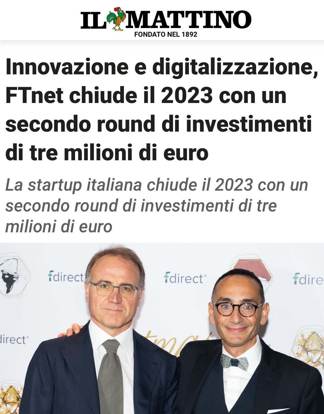 Innovazione e digitalizzazione, FTNet chiude il 2023 con un secondo round di tre milioni di euro