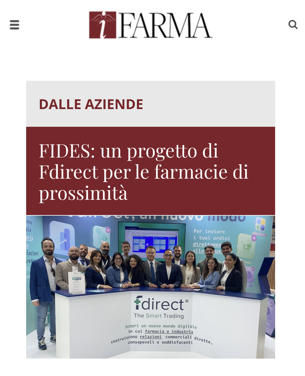 FIDES: un progetto di Fdirect per le farmacie di prossimità